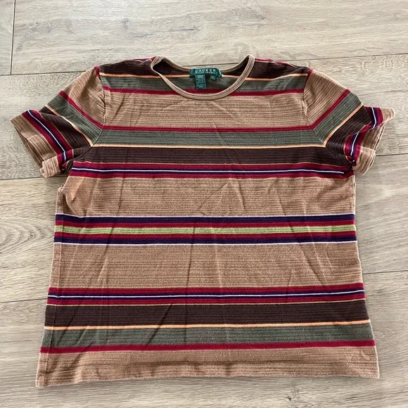 100% Cotton Striped Ralph Lauren Tshirt - Picture 3 of 4